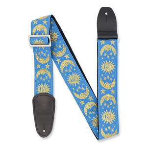 Henry Heller Vintage Jacquard Guitar Strap - Multicolor Blue Moon Sparkle 2" with Nylon Backing