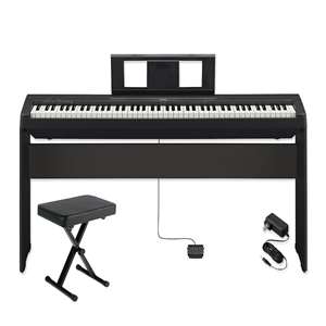 Yamaha P-Series P-45 Home Keyboard Bundle - 88-Key Weighted Action Digital Piano with Furniture Stand and Adjustable Bench