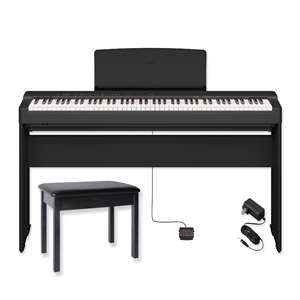 Yamaha P-Series P-225 Home Keyboard Bundle - 88-Key Weighted Action Digital Piano with Furniture Stand and Bench