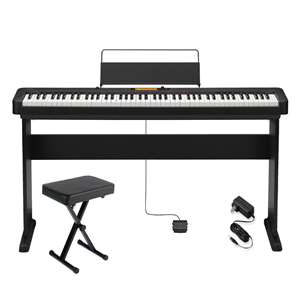 Casio CDP-S360 Home Keyboard Bundle - 88-Key Weighted Action Digital Piano with Furniture Stand and Adjustable Bench