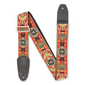 Henry Heller Woven Jacquard Guitar Strap - Multicolor Red 2" with Nylon Backing